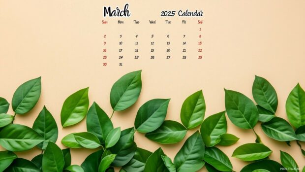 March 2025 Calendar Wallpaper HD for Desktop free download 4.