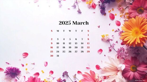 March 2025 Calendar Wallpaper HD for Desktop free download 5.