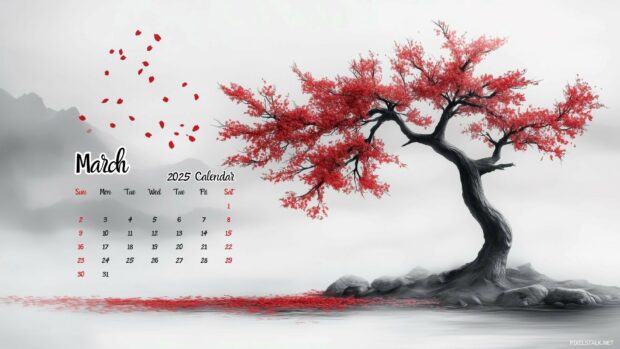 March Calendar 2025 Desktop Wallpapers HD 2.