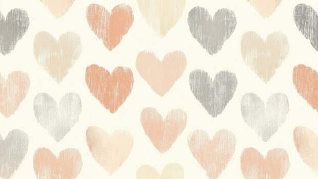 Minimalistic heart outline pattern in light pastel tones.