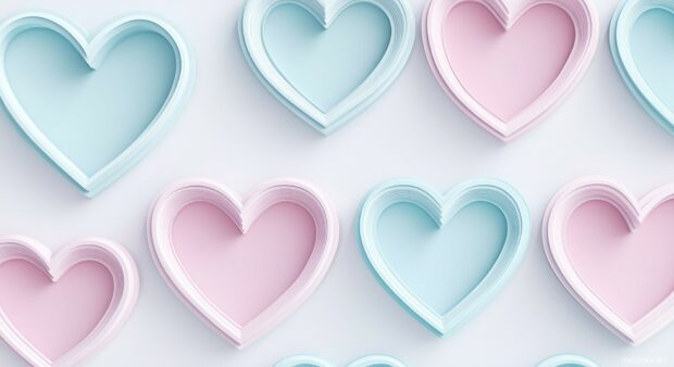 Minimalistic heart outline pattern in light pastel tones.