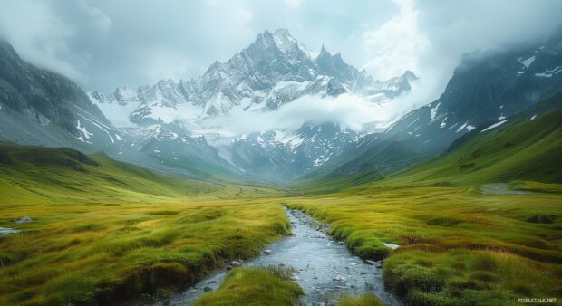 Mountains Super Wide Nature 1080p HD Image.