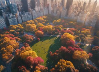 New York City Wallpaper HD with Central Park in autumn.