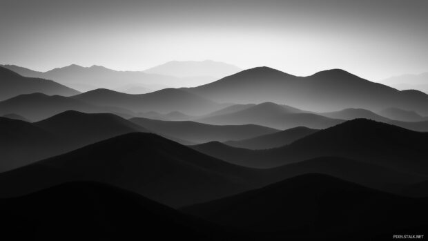 Night dark mountains HD wallpaper for desktop.