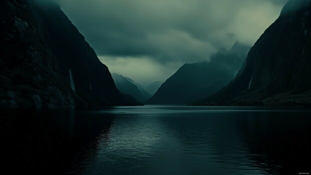 Night dark mountains wallpaper for desktop free download.