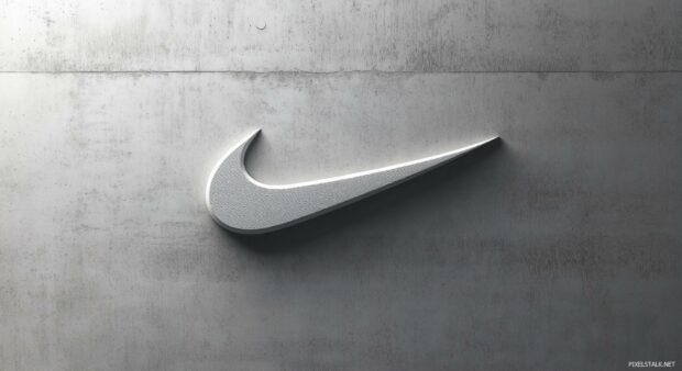 Nike 3D background featuring a swoosh logo in a subtle.