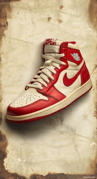 Nike Air Jordan sneakers in a retro colorway, Nike Phone wallpaper.