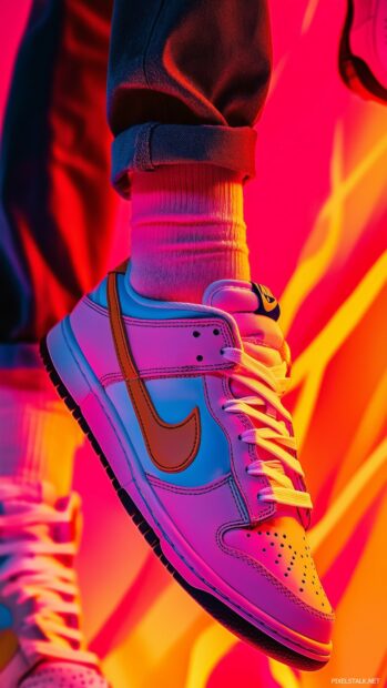 Nike Dunk sneakers Pink Wallpaper.