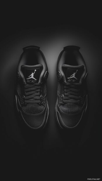 Nike Jordan sneakers displayed on a minimalist, monochrome background with soft shadows for a modern.