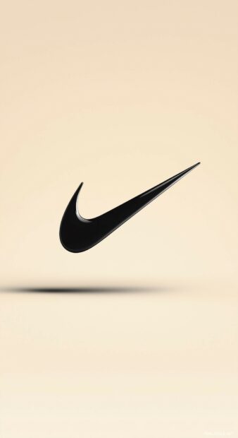 Nike Phone wallpaper with Nike logo against a soft beige background.