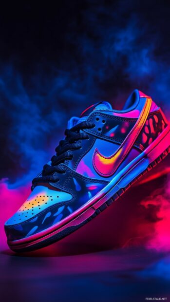 Nike SB Dunk shoes with a colorful graffiti design.