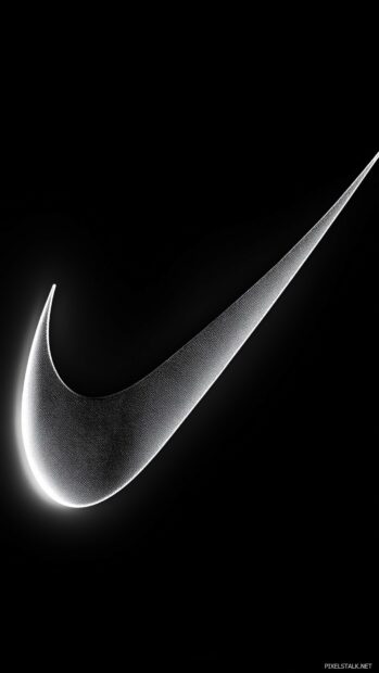 Nike logo centered on a smooth black background with a subtle sheen.