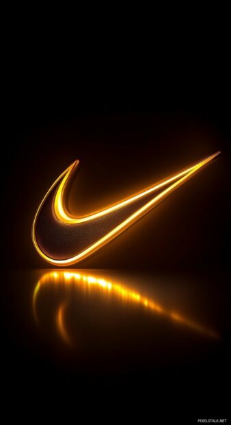 Nike logo in a minimalist design with a slight 3D effect on a deep black background.