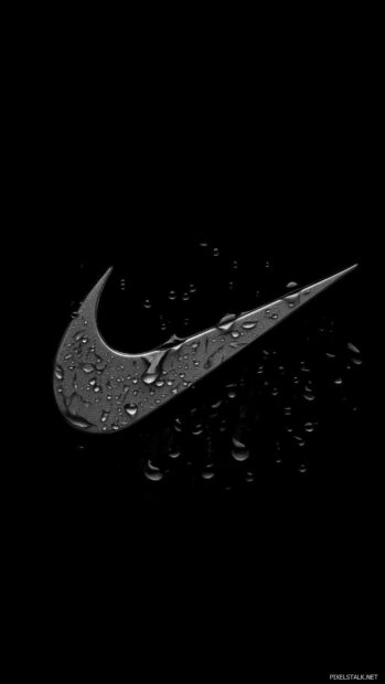 Nike logo with a subtle textured effect on a black background.