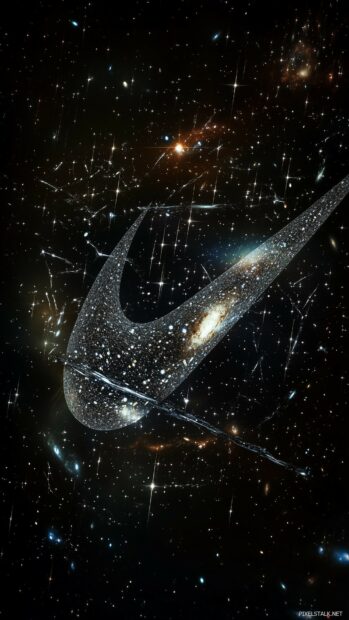 Nike swoosh Galaxy Wallpaper for iPhone mobile.