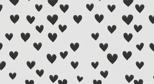 Outline style black hearts background.