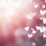 Pastel pink and white hearts, lightly scattered with a soft, airy glow for a cute Valentine Background.