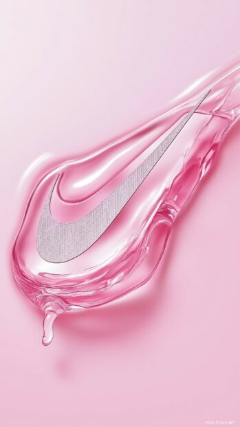 Pink Nike Logo 3D Wallpaper.