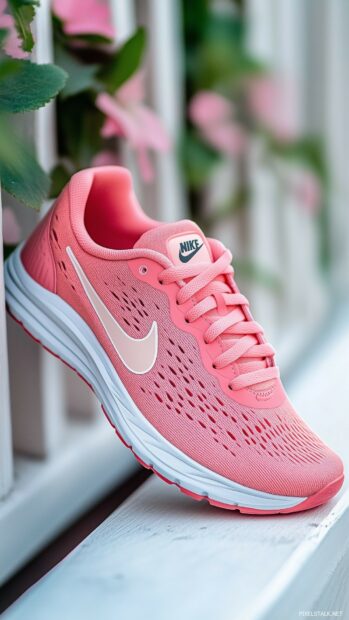 Pink Nike Run shoes.