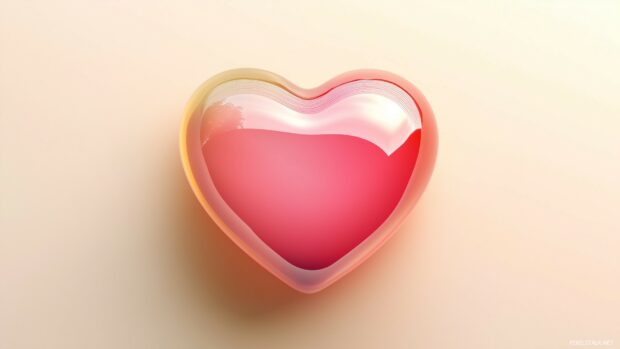 Pink heart HD wallpaper free download.