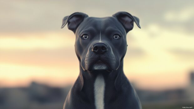 Pitbull dog wallpaper 2K resolution.