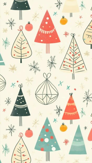 Preppy Christmas Wallpaper of minimalist Christmas trees.