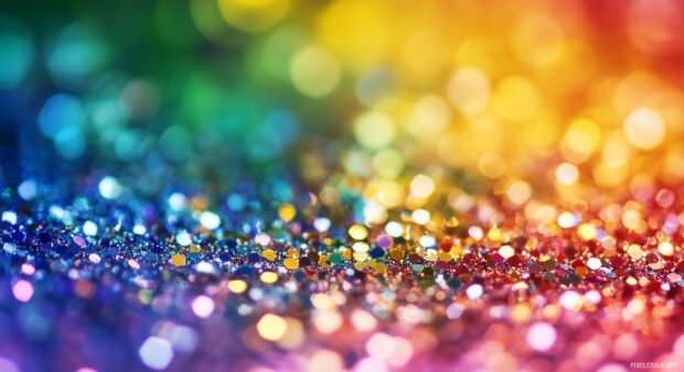 Rainbow glitter 1080p background full HD with a multi colored sparkling effect.