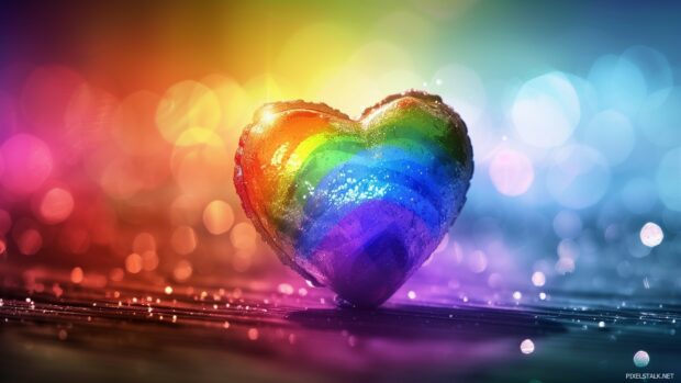 Rainbow heart 1920x1080 Wallpaper.