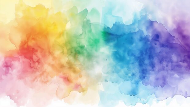 Rainbow watercolor 1920×1080 HD Background .