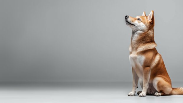 Shiba Inu dog desktop 4K wallpaper.