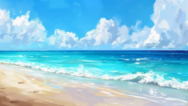 Simple Beach 1920×1080 HD Wallpaper .