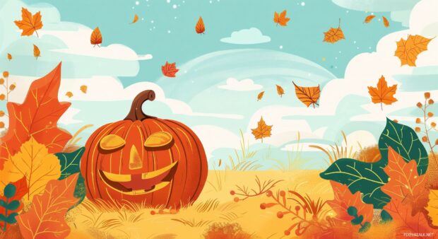 Simple Fall pumpkin Wallpaper HD.