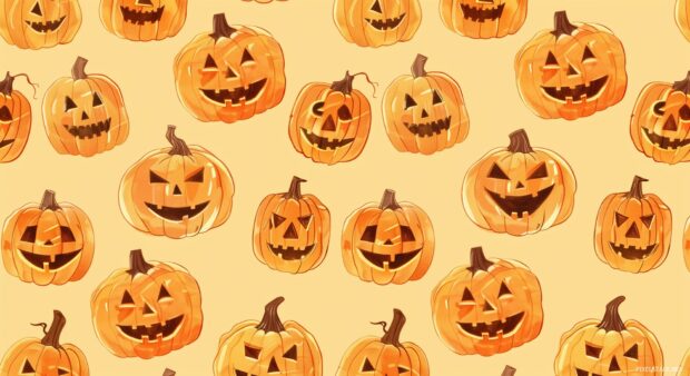 Simple Halloween Fall background with the same pumpkins.