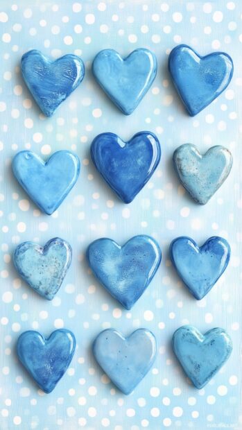 Small blue hearts wallpaper.