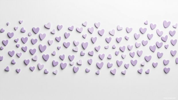 Small lavender hearts evenly spaced on a light gray background.