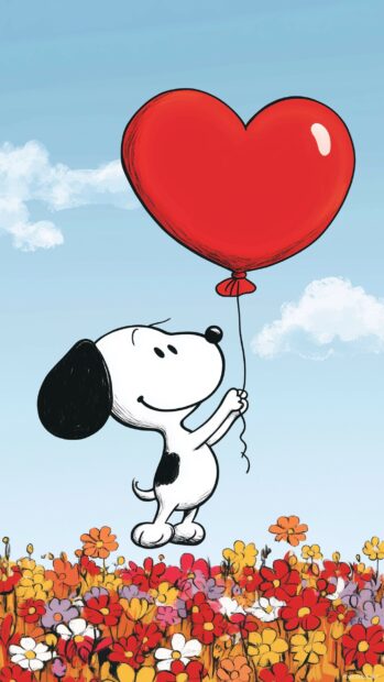 Snoopy Valentine Wallpaper for iPhone.