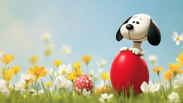 Snoopy and Easter Egg wallpaper.