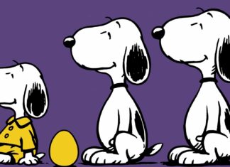 Snoopy and Easter Egg wallpaper for desktop.