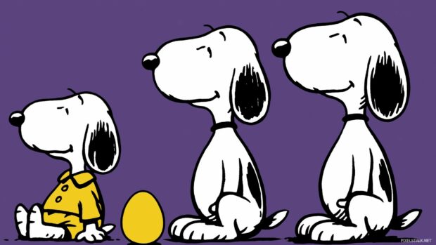 Snoopy and Easter Egg wallpaper for desktop.