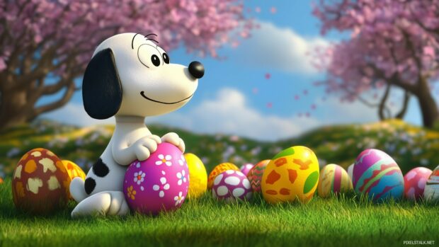 Snoopy and Easter Egg wallpaper free download.