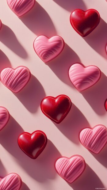 Soft pink and red hearts create a cute Valentines Day Wallpaper for iPhone.