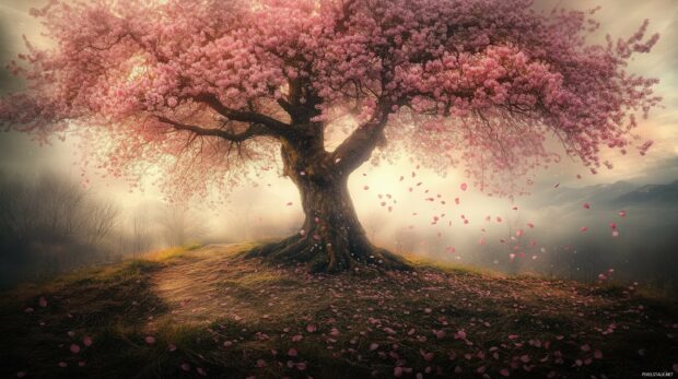 Spring Flower Desktop Wallpaper with a cherry blossom tree.