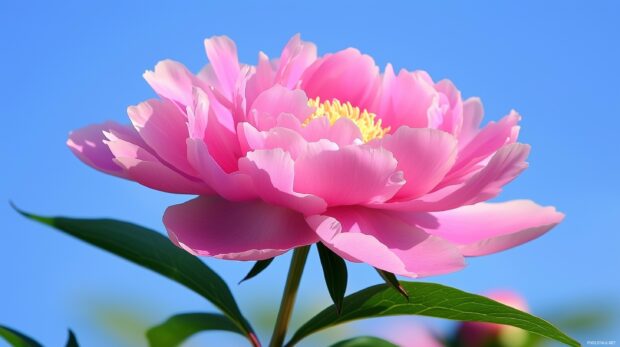 Spring Flower Wallpaper with a pink peony flower in close up.