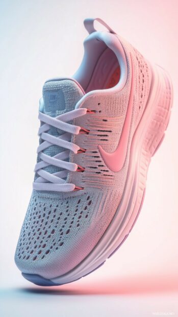 Stylish Nike Free Run shoes on a soft, blurred pastel background.