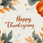 Stylish Thanksgiving wallpaper with a muted background, elegantly scripted Happy Thanksgiving in a rich, contrasting color.