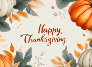 Stylish Thanksgiving wallpaper with a muted background, elegantly scripted Happy Thanksgiving in a rich, contrasting color.