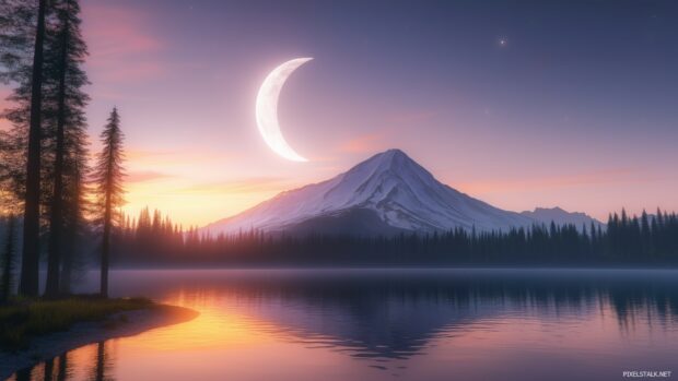 Sun and Moon wallpaper 1920x1080p.