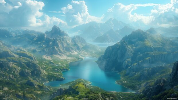 Super Wide Cinematic shot of Mountians Landscape.