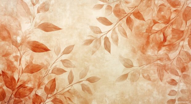 Vintage autumn leaves in warm shades of brown and orange.