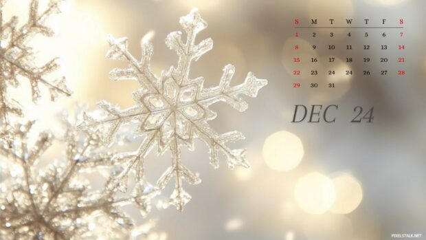 Winter 2024 December Calendar Wallpaper HD.